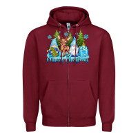 Burgundy merry christmas gnomes Zipper Hoodie - texasbilliewilder