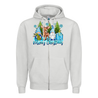 Dove Grey merry christmas gnomes Zipper Hoodie - texasbilliewilder