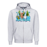 Heather Grey merry christmas gnomes Zipper Hoodie - texasbilliewilder