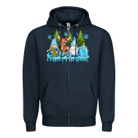 Navy merry christmas gnomes Zipper Hoodie - texasbilliewilder