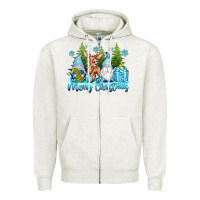 Oatmeal Heather merry christmas gnomes Zipper Hoodie - texasbilliewilder