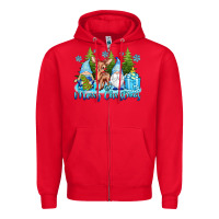Red merry christmas gnomes Zipper Hoodie - texasbilliewilder