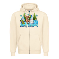 Sandshell merry christmas gnomes Zipper Hoodie - texasbilliewilder