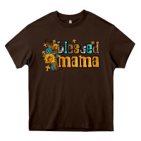 Chocolate Brown blessed mama Heavy Core Tee - AdoDesignShop