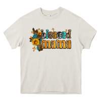 Cream blessed mama Heavy Core Tee - AdoDesignShop
