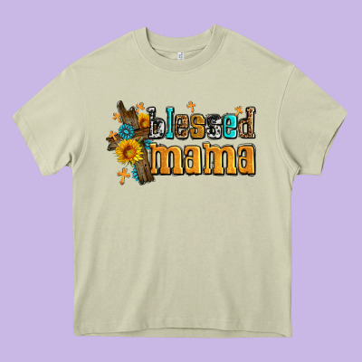 Blessed Mama Heavy Core Tee Designed By Adodesignshop