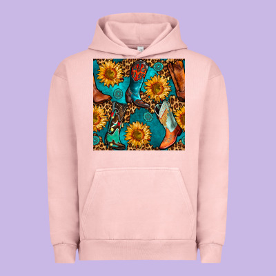 Western Cowboy Boot Seamless Pattern Urban Hoodie Designed By Bundleandbundleshop