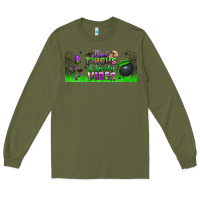 Army Green thick thighs and spooky vibes libbey glass Long Sleeve Tee - BundleAndBundleShop