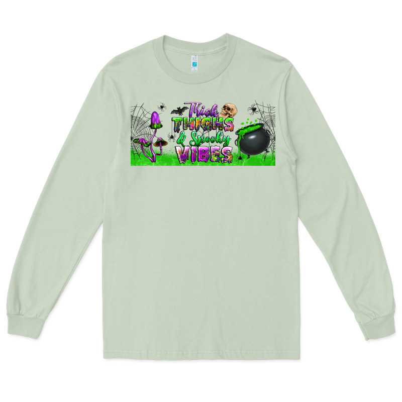 Thick Thighs And Spooky Vibes Libbey Glass Long Sleeve Tee by BundleAndBundleShop | Teevron
