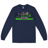 Navy thick thighs and spooky vibes libbey glass Long Sleeve Tee - BundleAndBundleShop