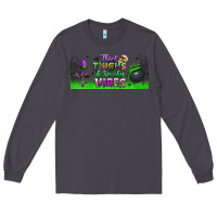 Smoke thick thighs and spooky vibes libbey glass Long Sleeve Tee - BundleAndBundleShop
