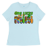 Baby Blue st patricks one lucky mini Ladies Tee - AdoDesignShop