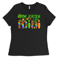 Black st patricks one lucky mini Ladies Tee - AdoDesignShop