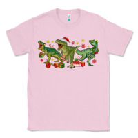 Bubblegum Pink christmas dinosaurs Classic Tee - MaliasSmallBusiness