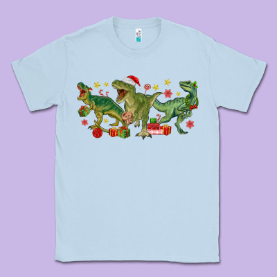 Christmas Dinosaurs Classic Tee Designed By Maliassmallbusiness