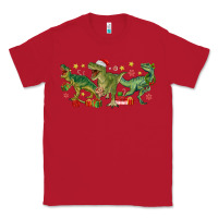 Red christmas dinosaurs Classic Tee - MaliasSmallBusiness