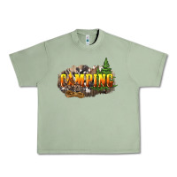 Oil Green camping Urban Heavy Tee - NancyCooperArtShop