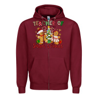 Burgundy Teacher of smart cookies Zipper Hoodie - texasbilliewilder