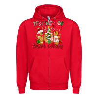 Red Teacher of smart cookies Zipper Hoodie - texasbilliewilder