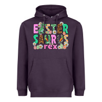 Plum Easter Saurus Nurse Easter Day Heavyweight Hoodie - HowdyJamesFarm