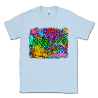 Dusty Blue colorful leopard background Classic Tee - RanaPortraitStore