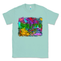 Seafoam colorful leopard background Classic Tee - RanaPortraitStore