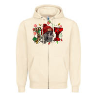 Sandshell Christmas Joy skeleton Zipper Hoodie - NancyCooperArtShop