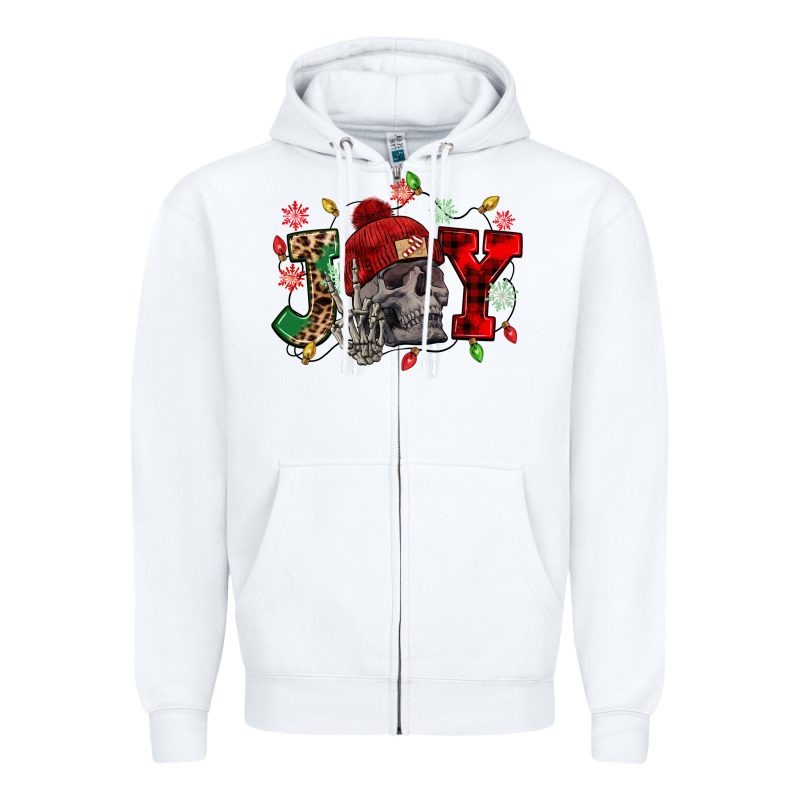 Christmas Joy Skeleton Zipper Hoodie by NancyCooperArtShop | Teevron