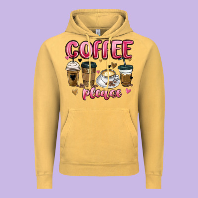 Coffee Please Vintage Hoodie Designed By Maliassmallbusiness