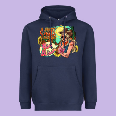 I Just Smile And Say God Bless Heavyweight Hoodie Designed By Howdyjamesfarm