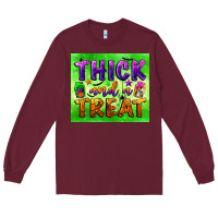 Burgundy thick and a treat Long Sleeve Tee - BundleAndBundleShop