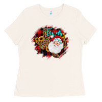 Bone texas santa wood slice ornament Ladies Tee - JahusDesignShop