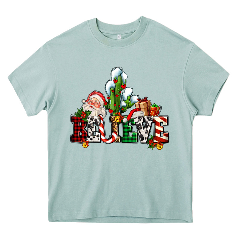 Believe Christmas And Santa Heavy Core Tee by AdoDesignShop | Teevron