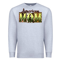 Heather Grey American Mom Mother's Day Premium Sweatshirt - CowGirlArtShop