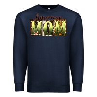 Navy American Mom Mother's Day Premium Sweatshirt - CowGirlArtShop