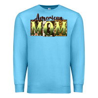 Ocean Blue American Mom Mother's Day Premium Sweatshirt - CowGirlArtShop