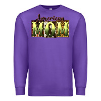Purple American Mom Mother's Day Premium Sweatshirt - CowGirlArtShop