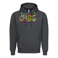 Smoke Peace love Halloween Zipper Hoodie - NancyCooperArtShop