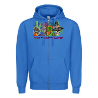 True Royal Peace love Halloween Zipper Hoodie - NancyCooperArtShop