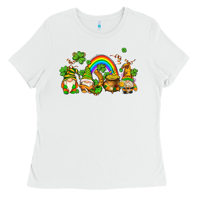 St Patricks Gnomes With Rainbow Ladies Tee by AdoDesignShop | Teevron