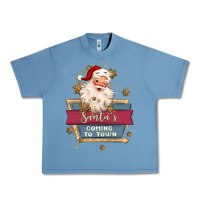 Pebble Blue santa's coming to town Urban Heavy Tee - MaliasSmallBusiness