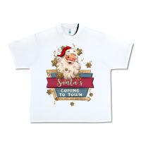 White santa's coming to town Urban Heavy Tee - MaliasSmallBusiness