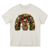 Cream deer rainbow Heavy Core Tee - JahusDesignShop