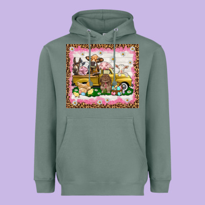 Easter Day With Farm Animals Tumbler Heavyweight Hoodie Designed By Howdyjamesfarm