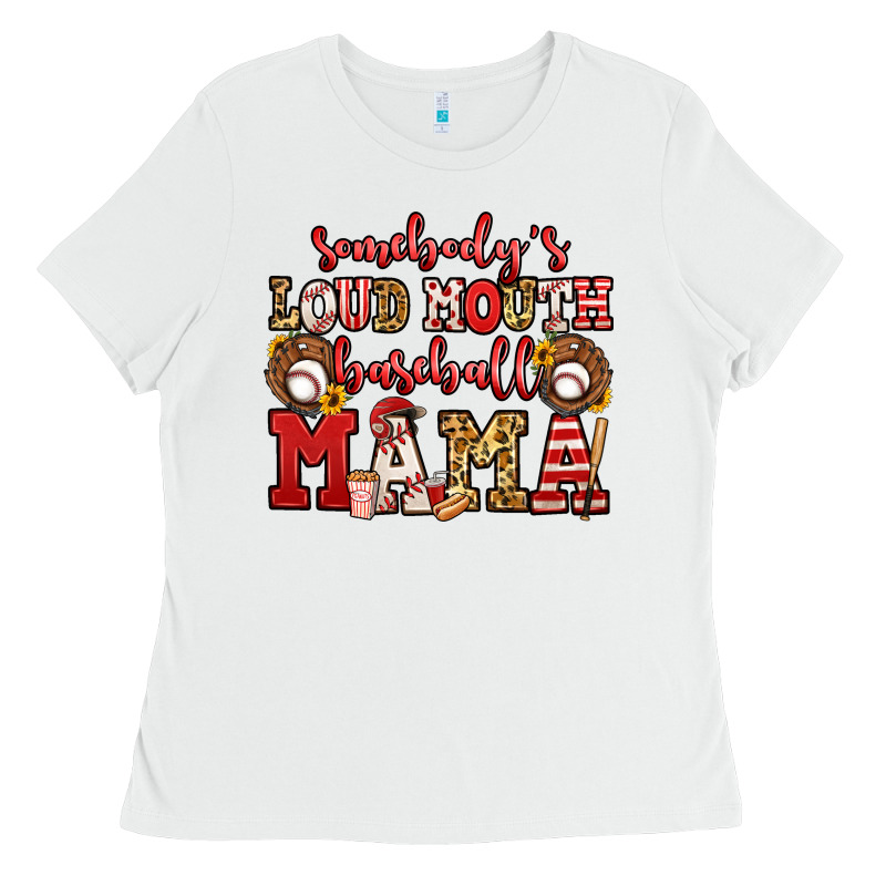 Somebody's Loud Mouth Baseball Mama Ladies Tee by Jasminsmagicworld | Teevron
