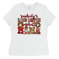 White somebody's loud mouth baseball mama Ladies Tee - Jasminsmagicworld