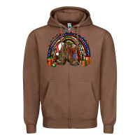 Chestnut Army Christmas rainbow Zipper Hoodie - NancyCooperArtShop