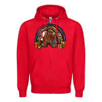 Red Army Christmas rainbow Zipper Hoodie - NancyCooperArtShop