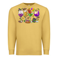 Antique Gold Mardi Gras wine glasses Premium Sweatshirt - HowdyJamesFarm