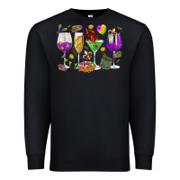 Black Mardi Gras wine glasses Premium Sweatshirt - HowdyJamesFarm